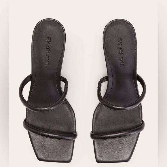 New Everlane The Double Strap Heel in Black Size 9 - Picture 1 of 11